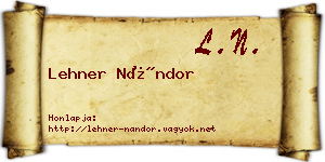 Lehner Nándor névjegykártya