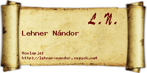 Lehner Nándor névjegykártya